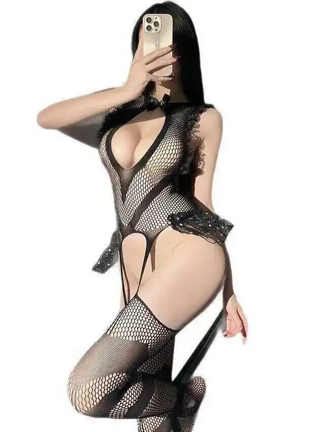 Sexy Lace Trim Fishing Net Bod - Fishnet Stocking Women reseña y precio
