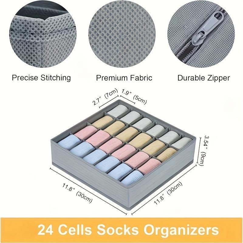 24 Grid Foldable Storage Organ - Sock Organizer Tray reseña y precio