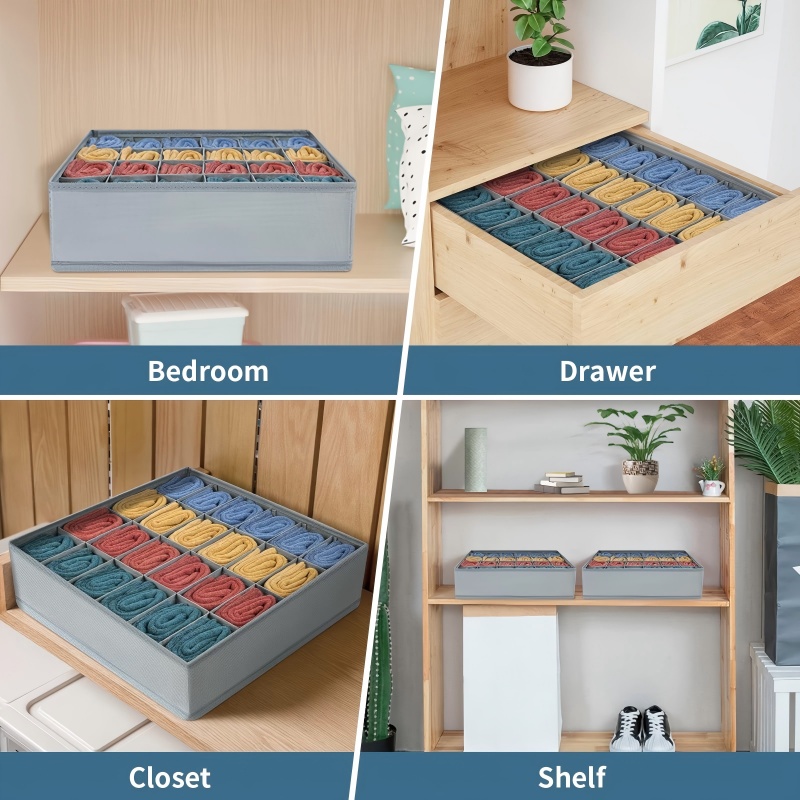 24 Grid Foldable Storage Organ - Sock Organizer Tray reseña y precio