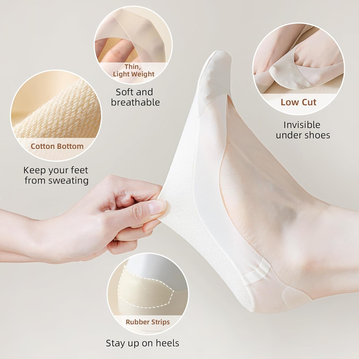 Caudblor 6 Pack Thin No Show S - Invisibility Sock Loafer reseña y precio