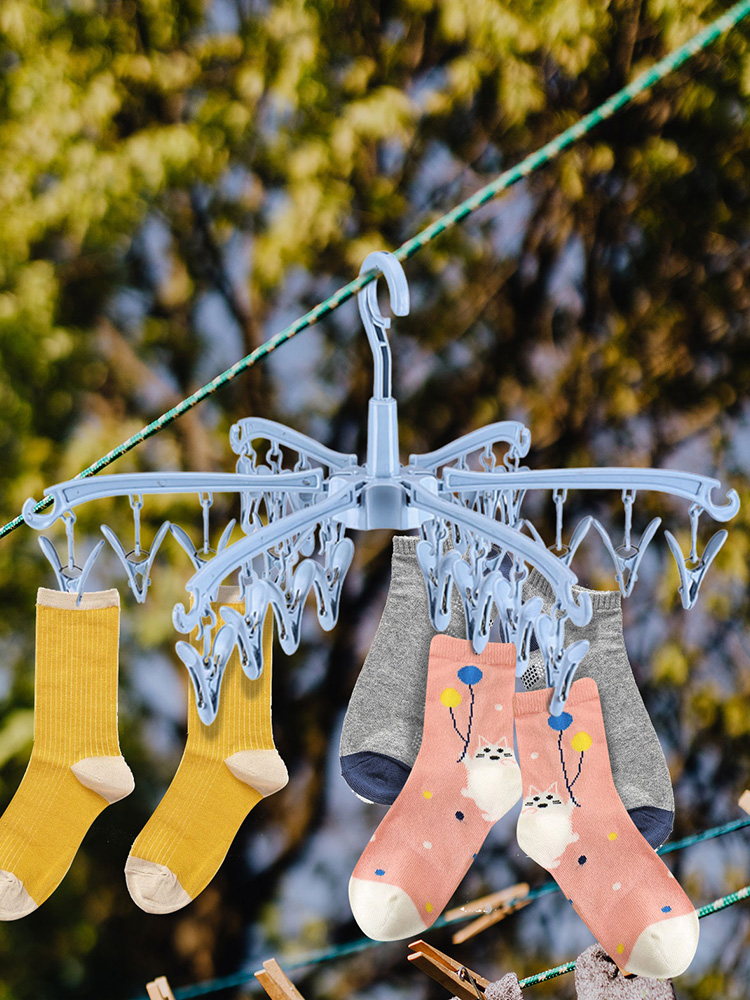 24 Clips Folding Clothes Dryer - Sock Organizer Tray reseña y precio