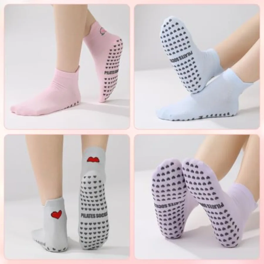 6 Pairs Pilates Socks with Gri - Grip Sock Yoga reseña y precio