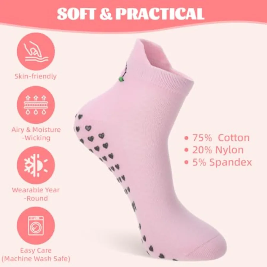 6 Pairs Pilates Socks with Gri - Grip Sock Yoga reseña y precio