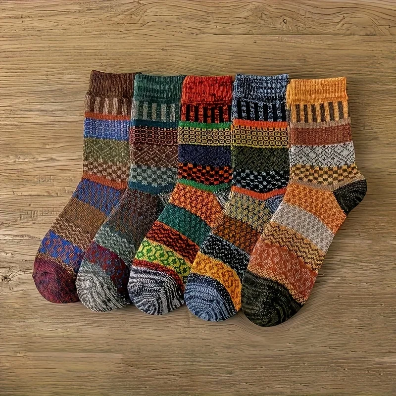 5 pairs of retro ethnic style  - Thermal Sock Winter reseña y precio