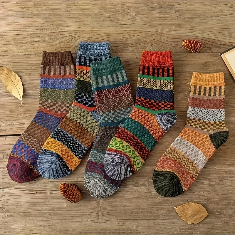 5 pairs of retro ethnic style  - Thermal Sock Winter reseña y precio