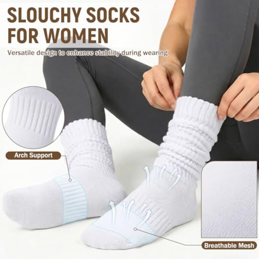 Chalier 5 Pairs Slouchy Socks  - Boot Sock Slouchy reseña y precio