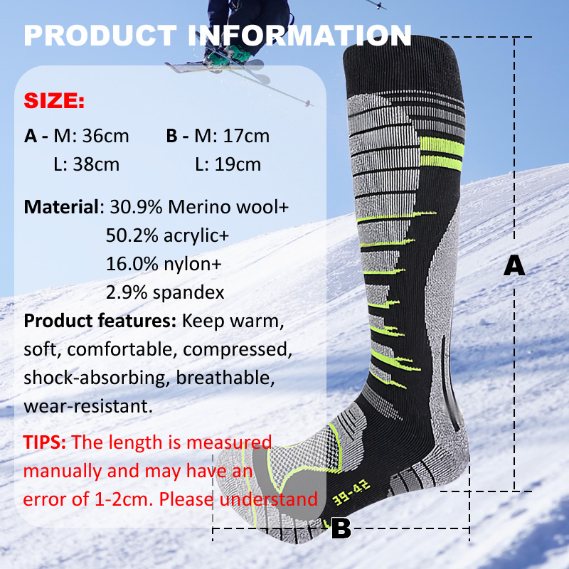 Merino Wool Ski Socks Cold Wea - Thermal Sock Winter reseña y precio