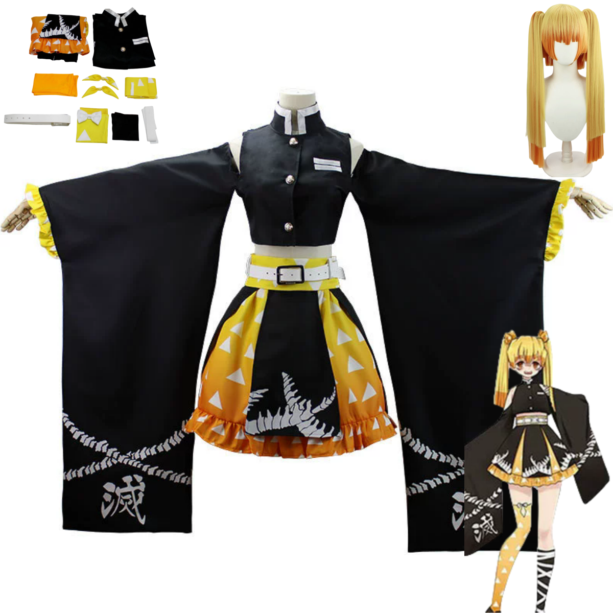 Anime Agatsuma Zenitsu Cosplay - Dress Sock Men reseña y precio