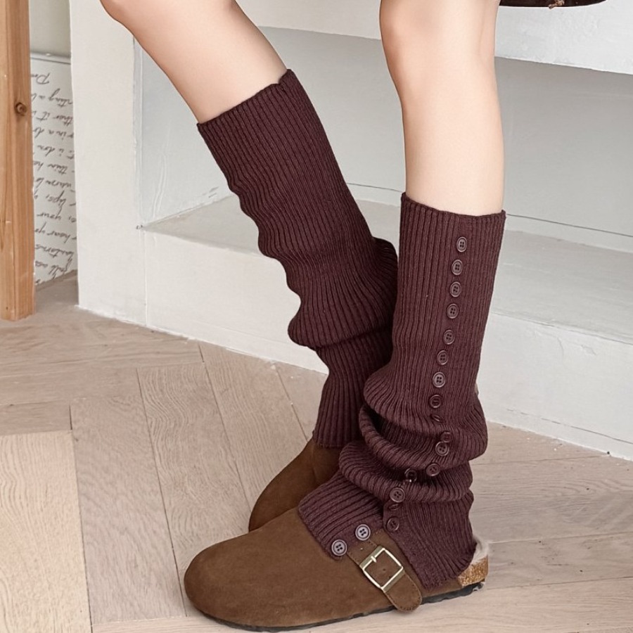 ​New Women's Button Detail Slo - Boot Sock Slouchy reseña y precio
