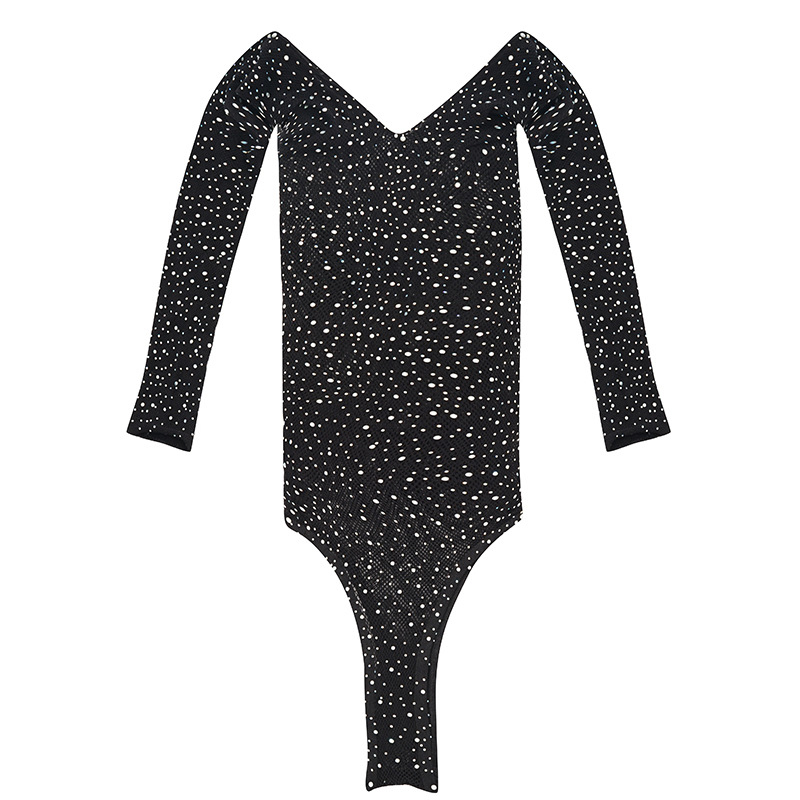 Women Rhinestone Glitter Bodys - Fishnet Stocking Women reseña y precio
