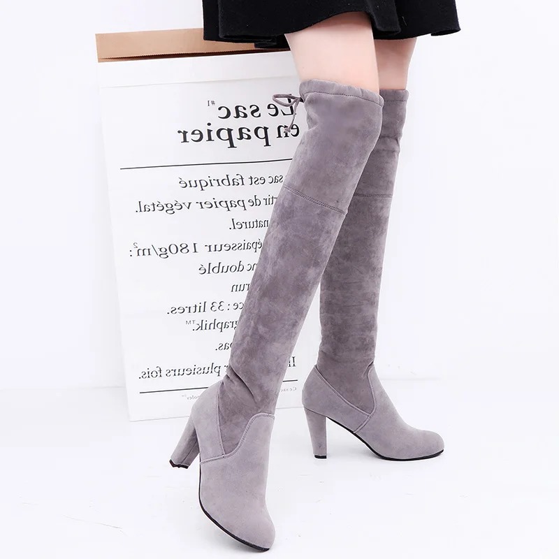 Women's Boots Stretch Fabric O - Knee High Sock Women reseña y precio