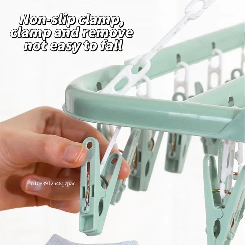 32 Clips Folding Clothes Dryer - Sock Organizer Tray reseña y precio