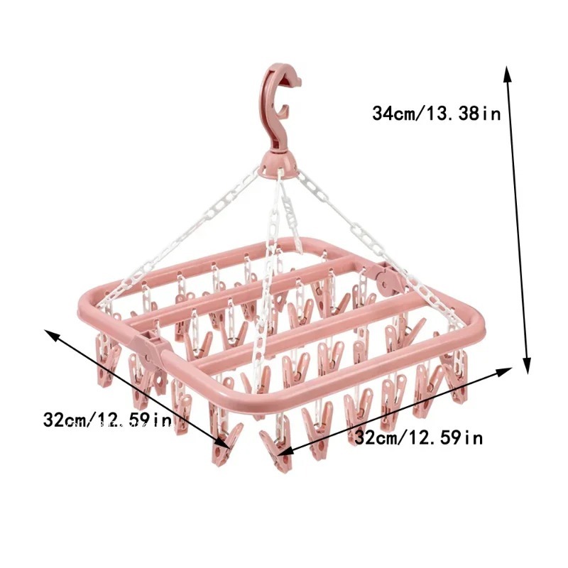 32 Clips Folding Clothes Dryer - Sock Organizer Tray reseña y precio