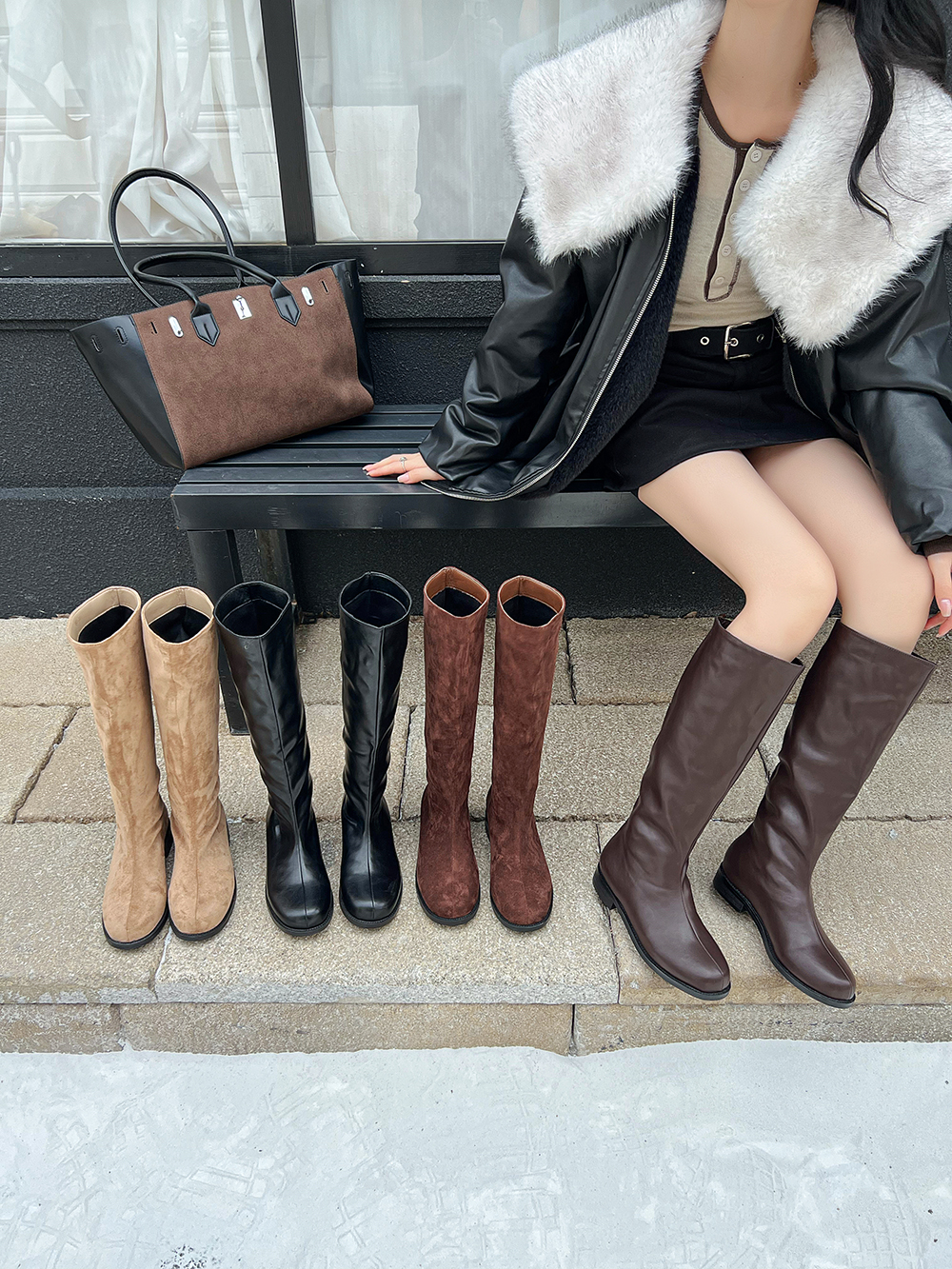 Fashion Women Knee Boots Flock - Knee High Sock Women reseña y precio