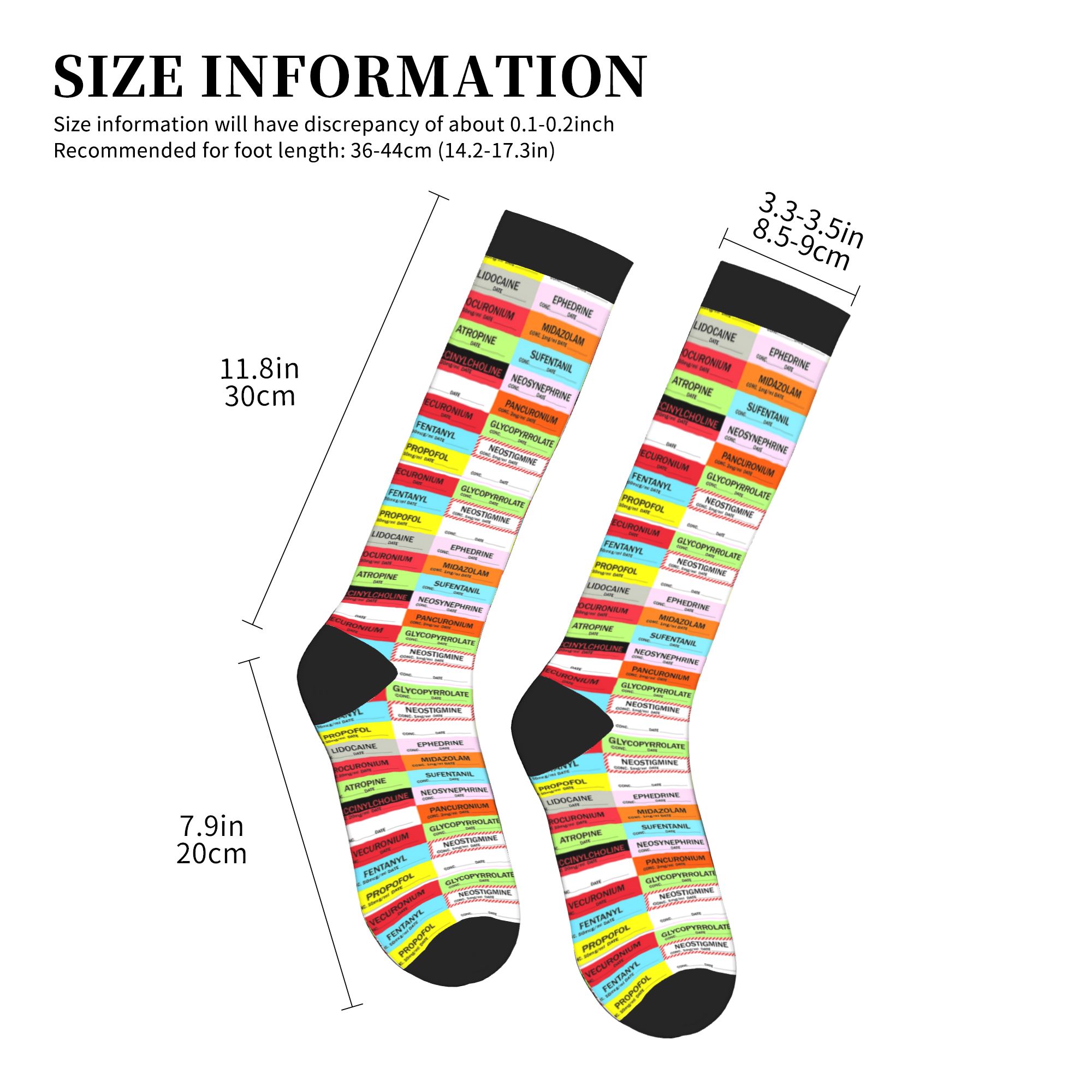 Novelty Printed Anesthesia Med - Compression Sock Medical reseña y precio