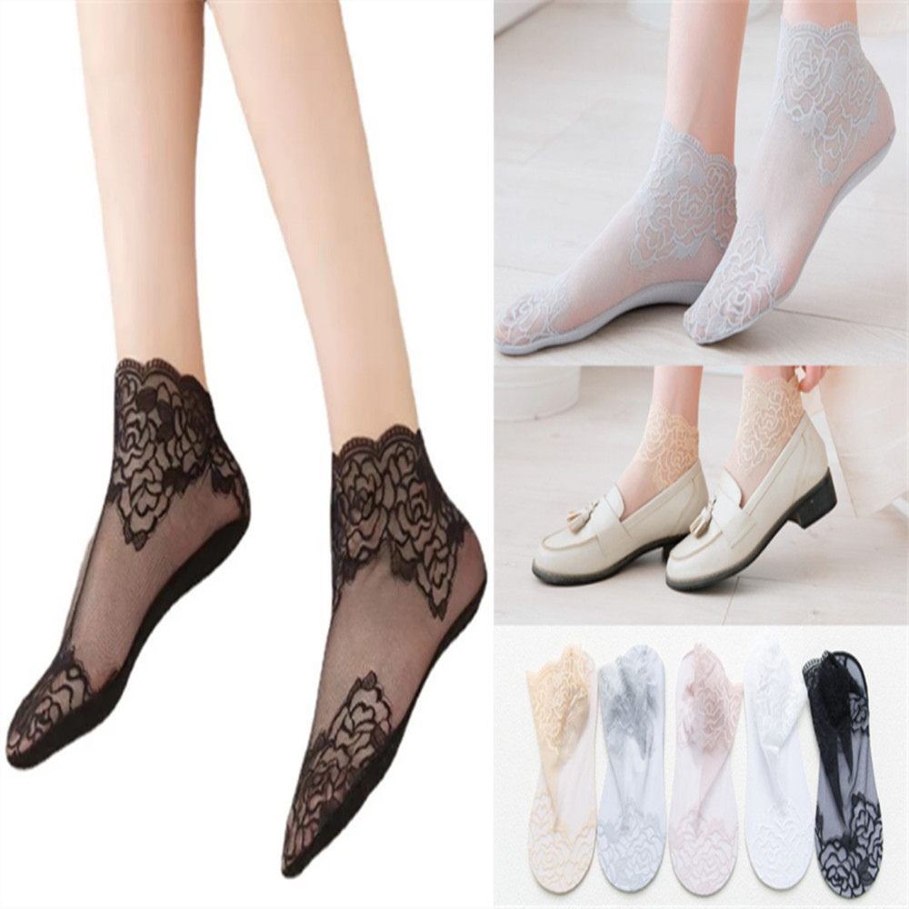 woman Lace rose thin socks Loa - Invisibility Sock Loafer reseña y precio