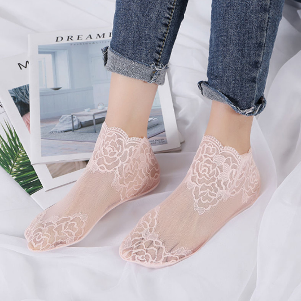 woman Lace rose thin socks Loa - Invisibility Sock Loafer reseña y precio