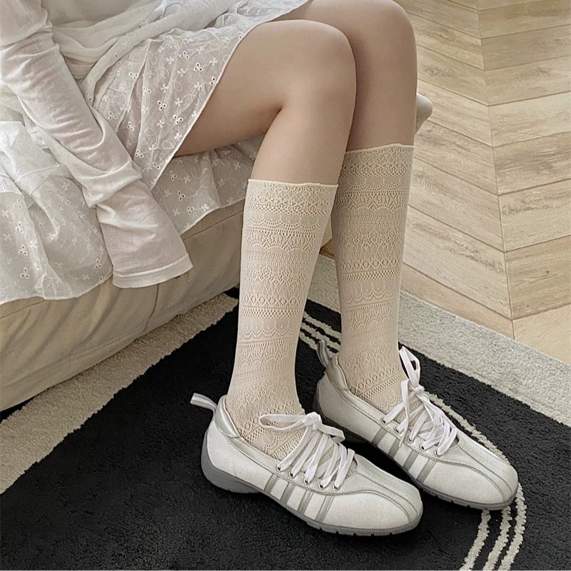 1/4 Pairs Women Lace Trimmed K - Knee High Sock Women reseña y precio