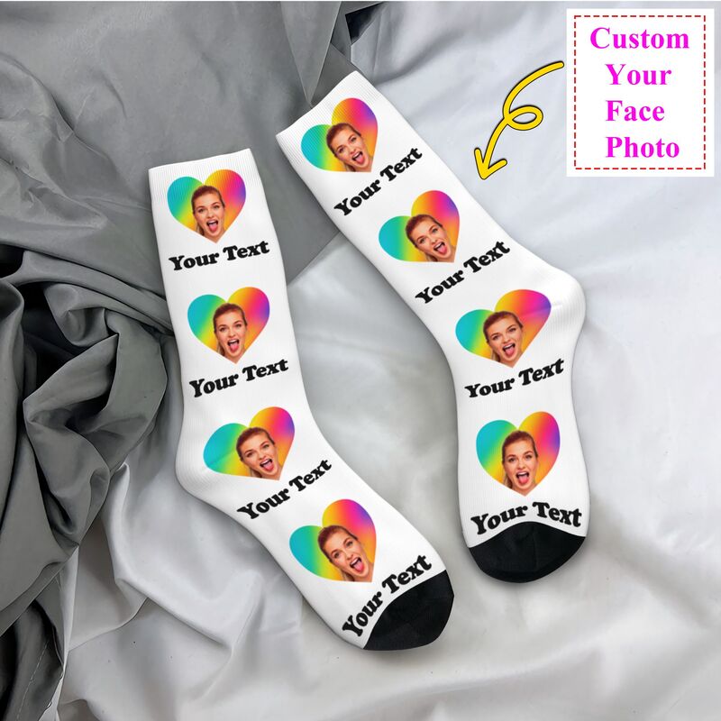 Personalized Photo Text Custom - Dress Sock Men reseña y precio