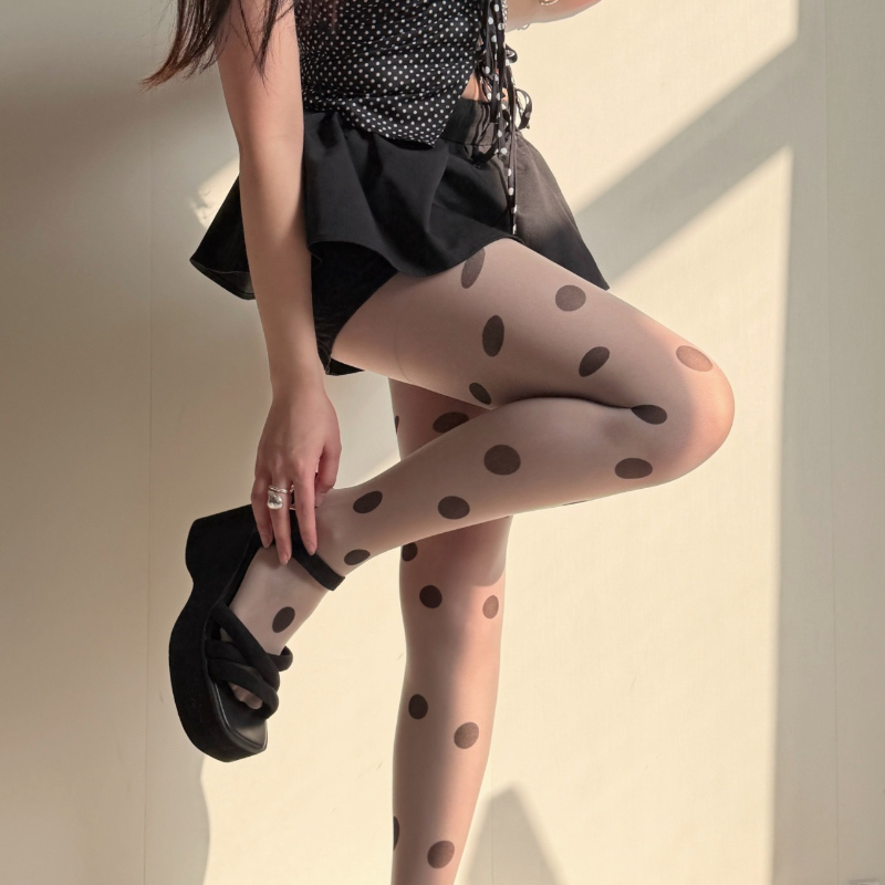 Retro Polka Dot Sheer Tights f - Tights Pantyhose Sheer reseña y precio