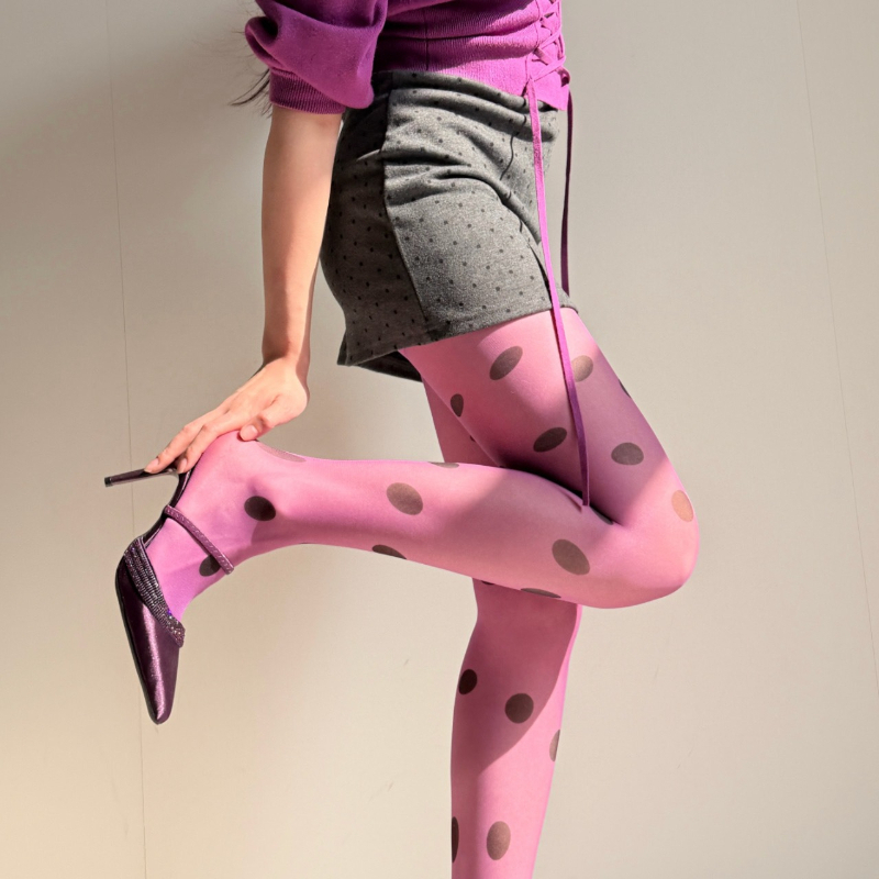 Retro Polka Dot Sheer Tights f - Tights Pantyhose Sheer reseña y precio