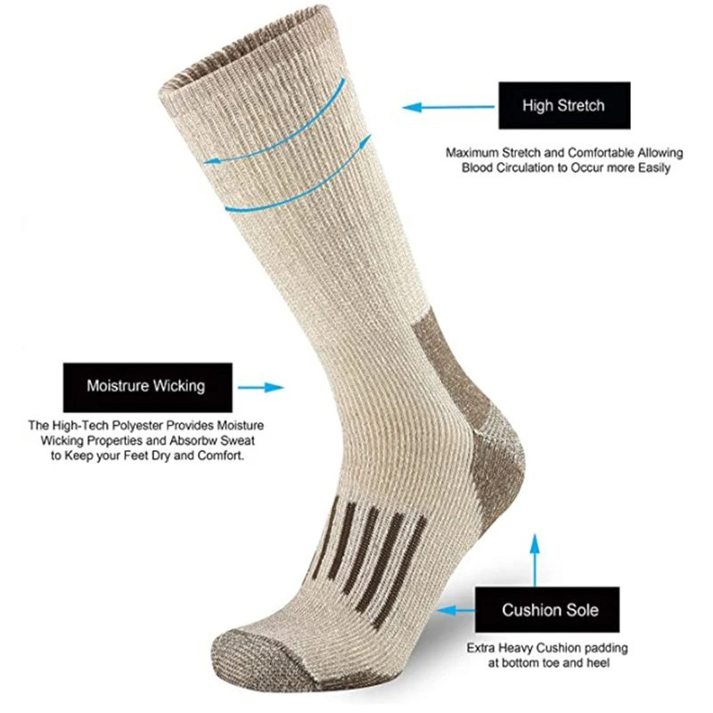 80% Wool Socks Warm Thicken Hi - Wool Hiking Sock reseña y precio