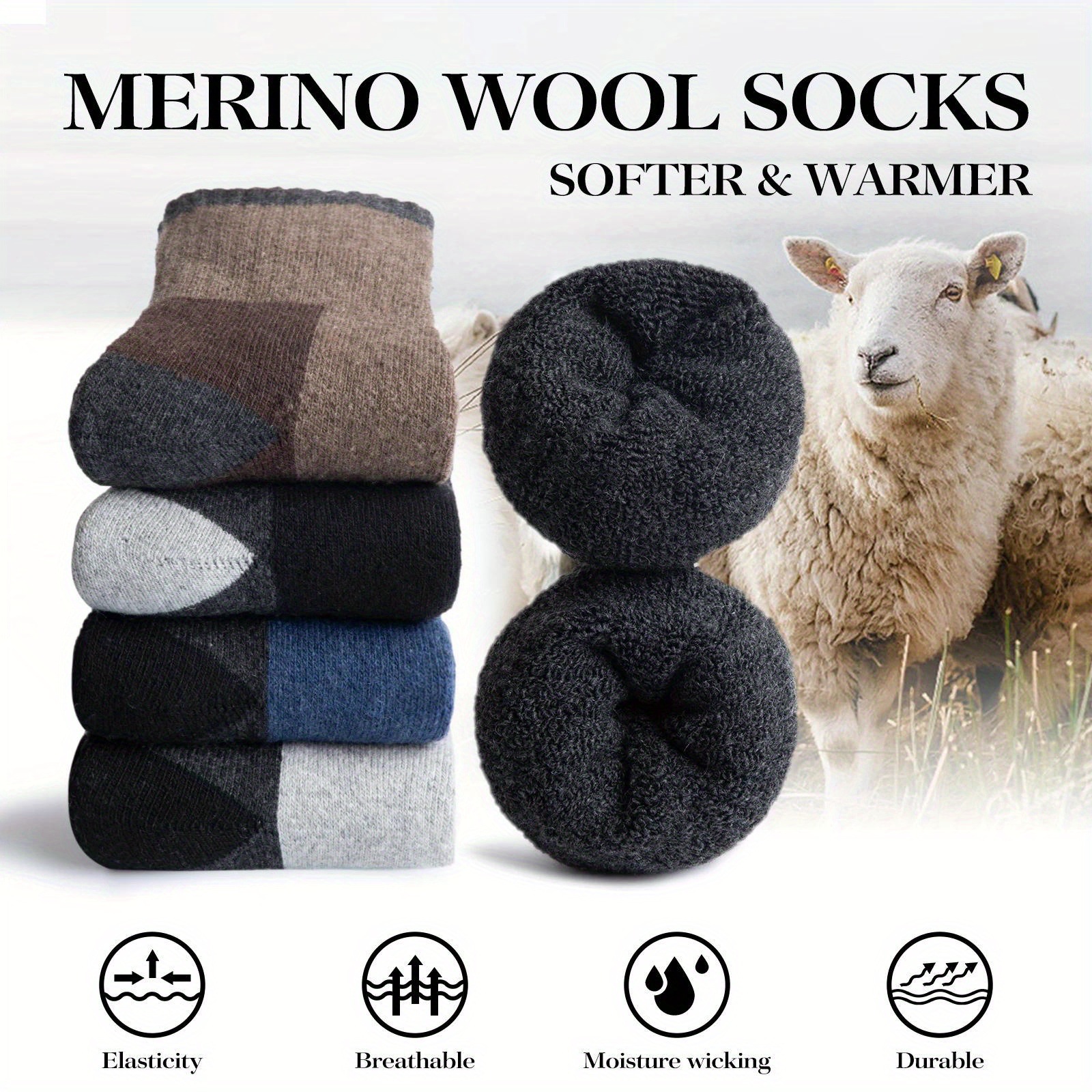 Winter Merino Wool Socks Thick - Wool Hiking Sock reseña y precio