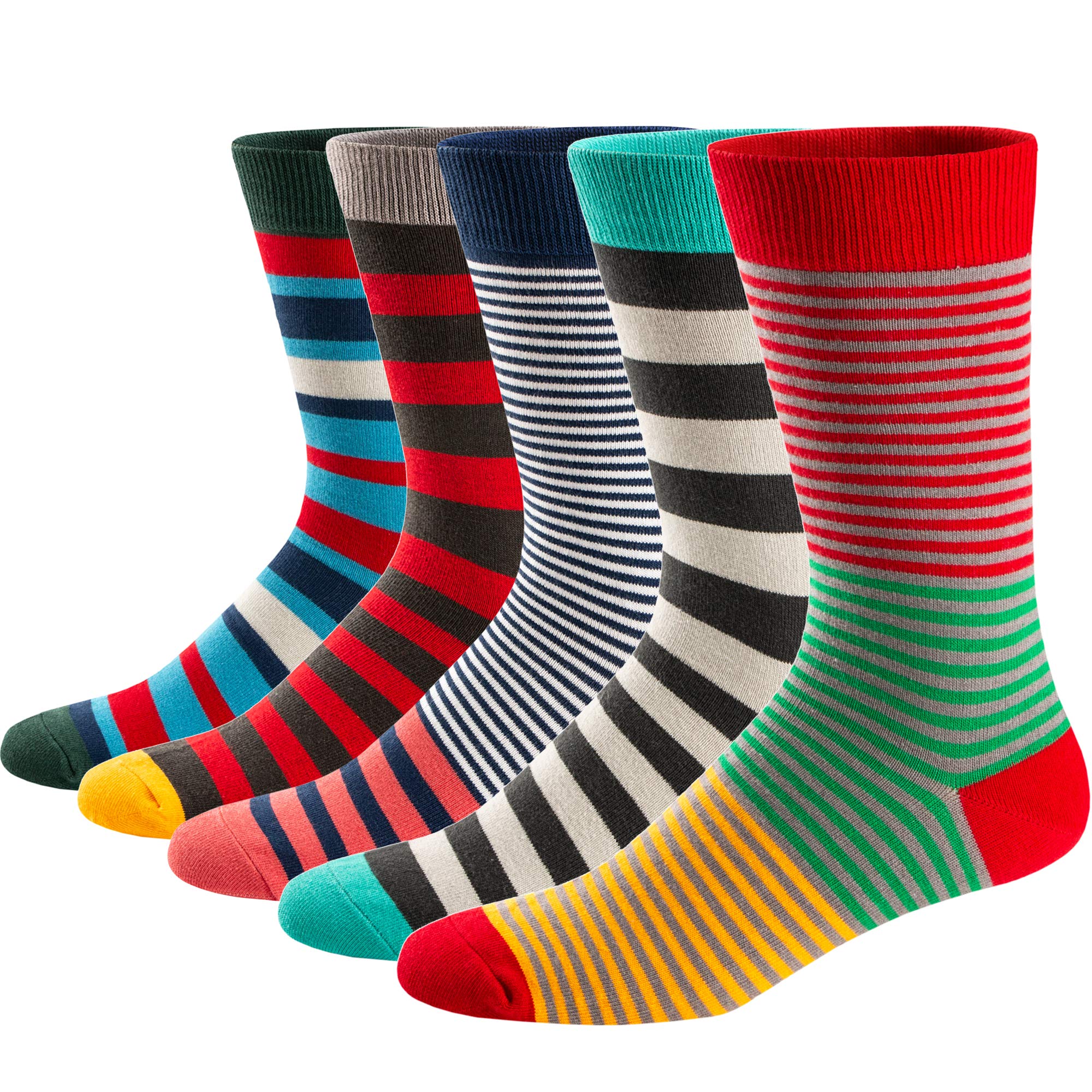 5Pairs Mens Fun Dress Socks, P - Cotton Crew Sock Pack reseña y precio