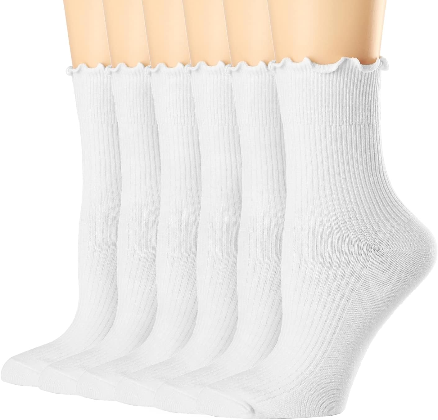 Women's Ruffle Turn-Cuff Casua - Cotton Crew Sock Pack reseña y precio