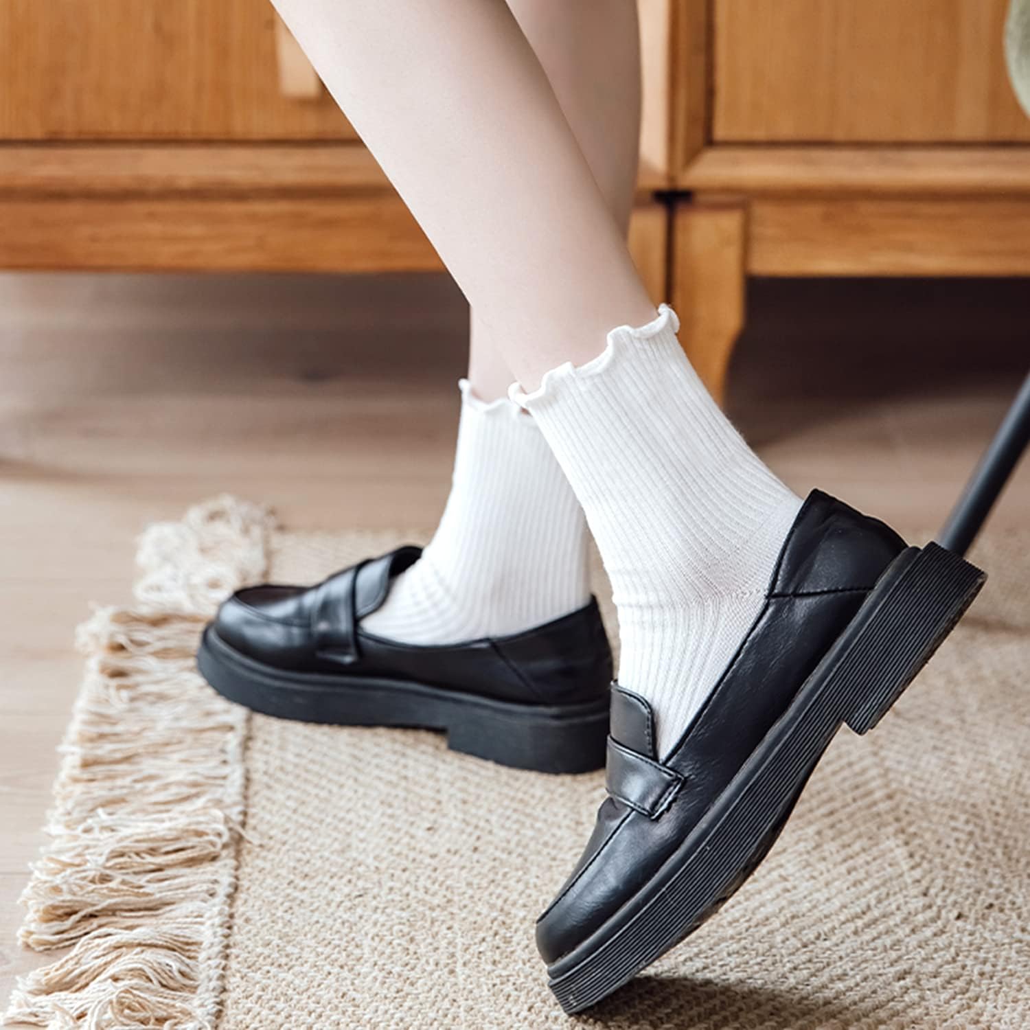 Women's Ruffle Turn-Cuff Casua - Cotton Crew Sock Pack reseña y precio