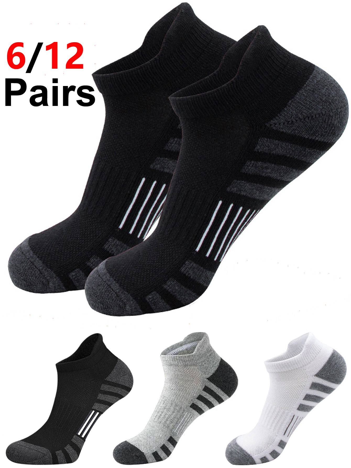 6/24 Pairs Cushioned Breathabl - Athletic Sock Cushion reseña y precio