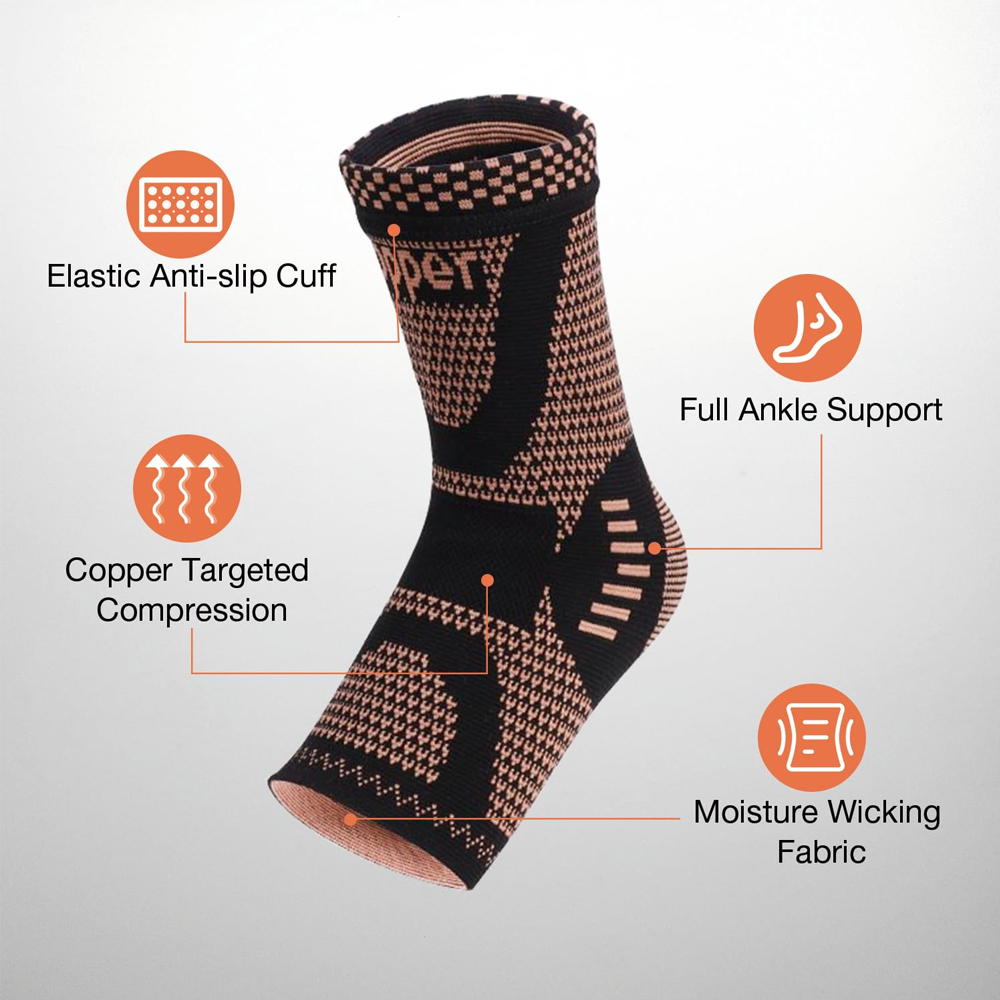 2PCS Copper Ankle Brace Suppor - Ankle Brace Sock reseña y precio