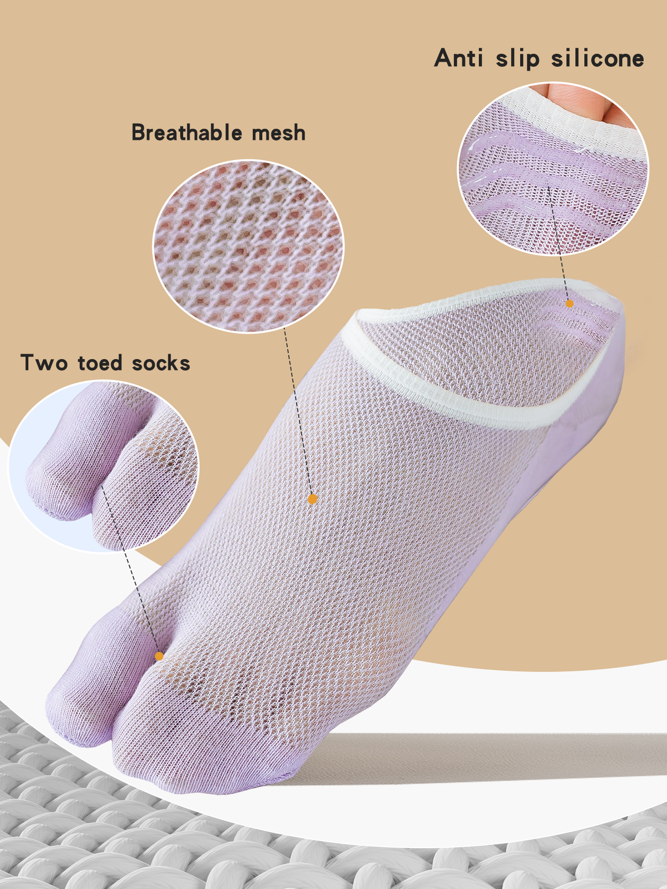 3 Pairs Women's Split-Toe Sock - Toe Sock Split reseña y precio