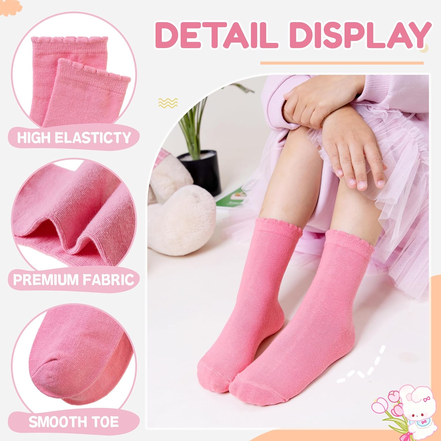 Girls Ruffle Crew Socks Little - Silk Sock Bamboo reseña y precio