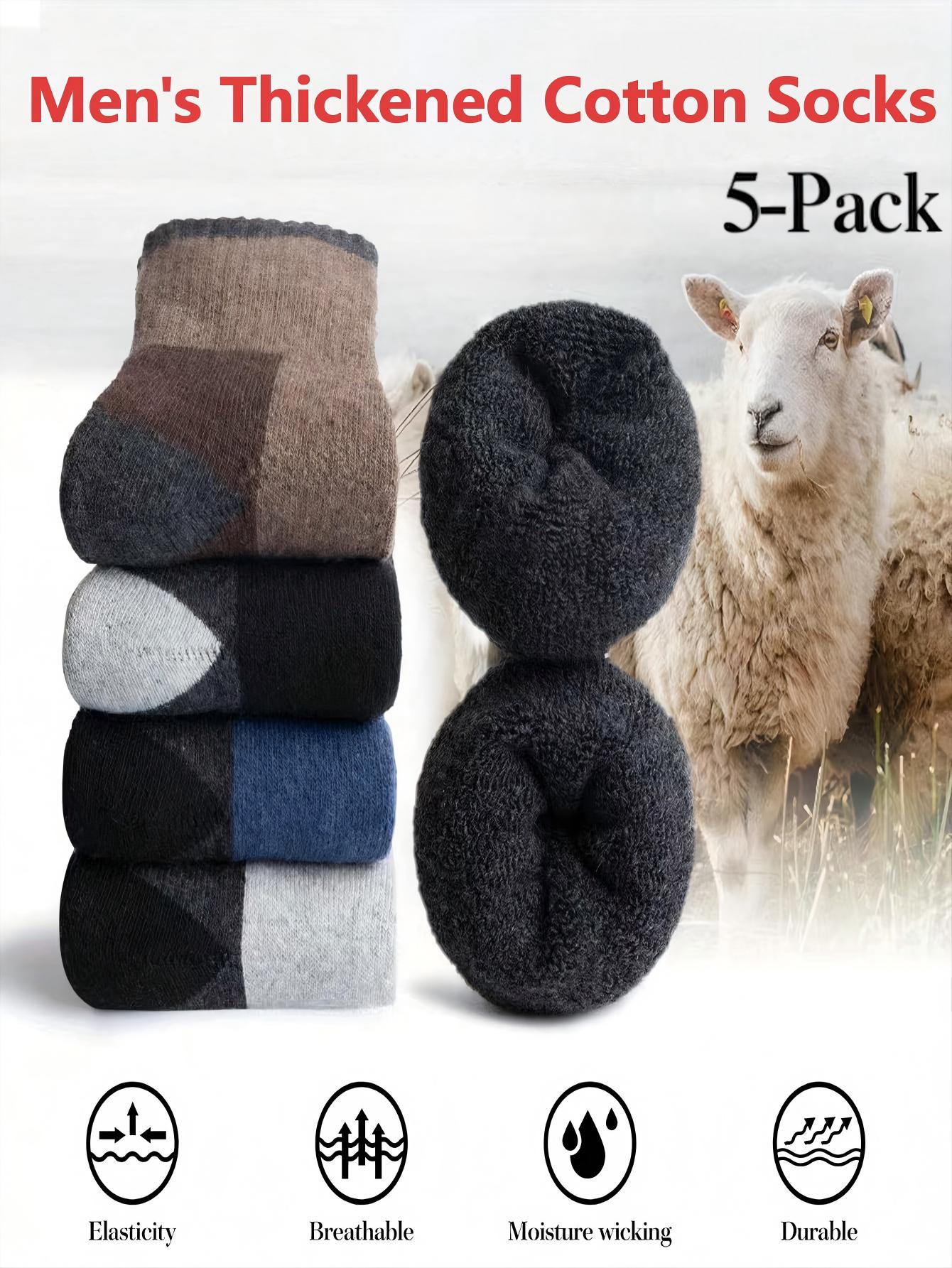 Men’s Thick Crew Socks 5-Pack, - Cotton Crew Sock Pack reseña y precio