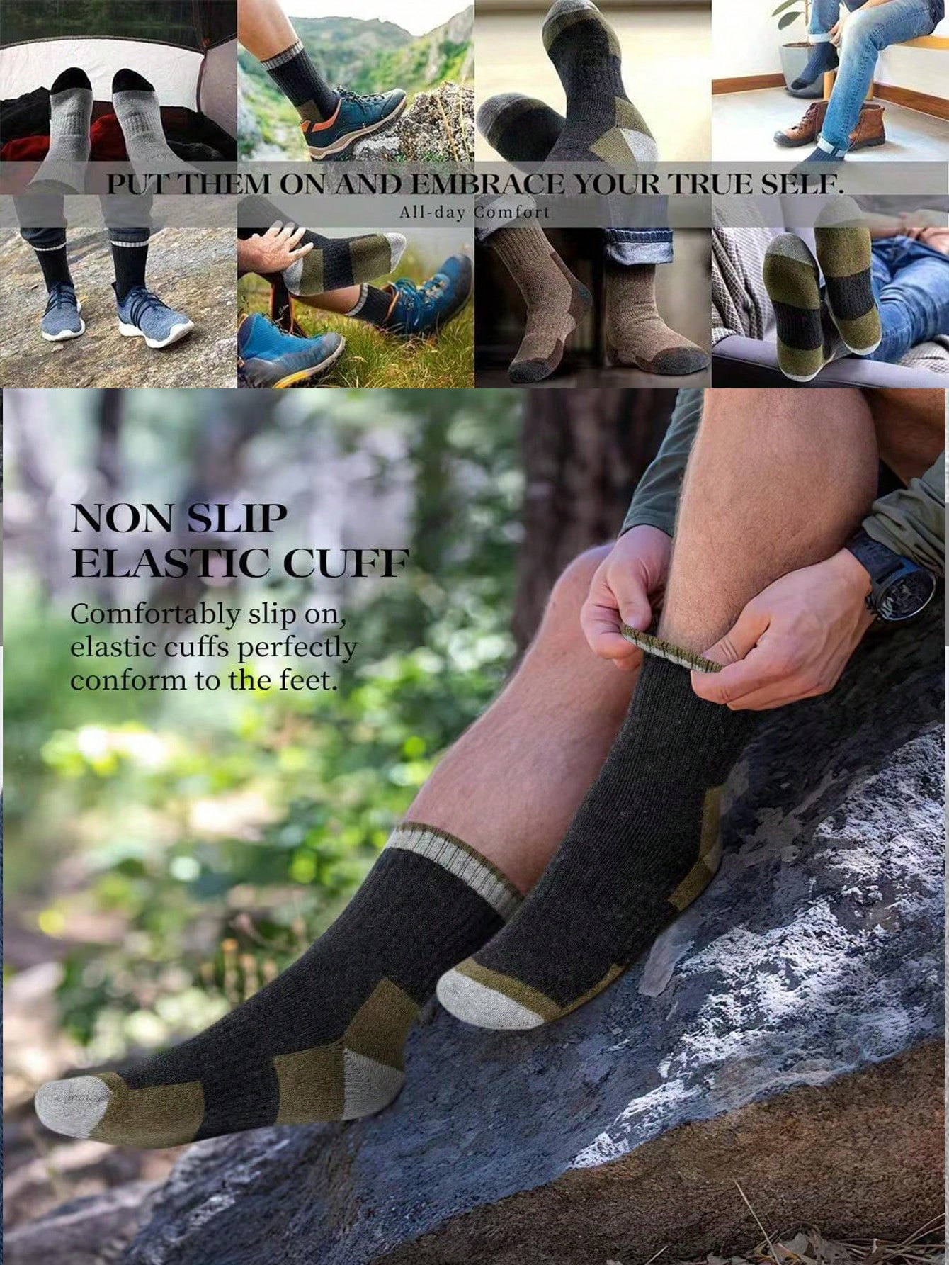 Men’s Thick Crew Socks 5-Pack, - Cotton Crew Sock Pack reseña y precio