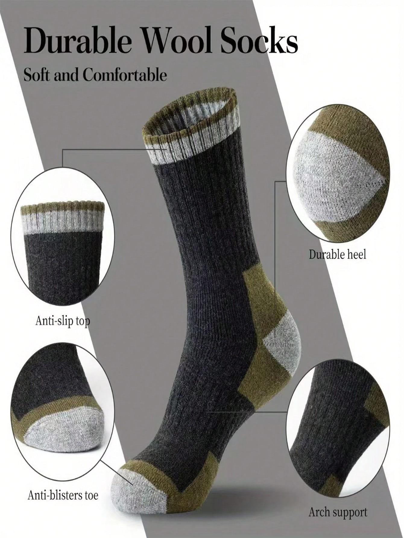 Men’s Thick Crew Socks 5-Pack, - Cotton Crew Sock Pack reseña y precio