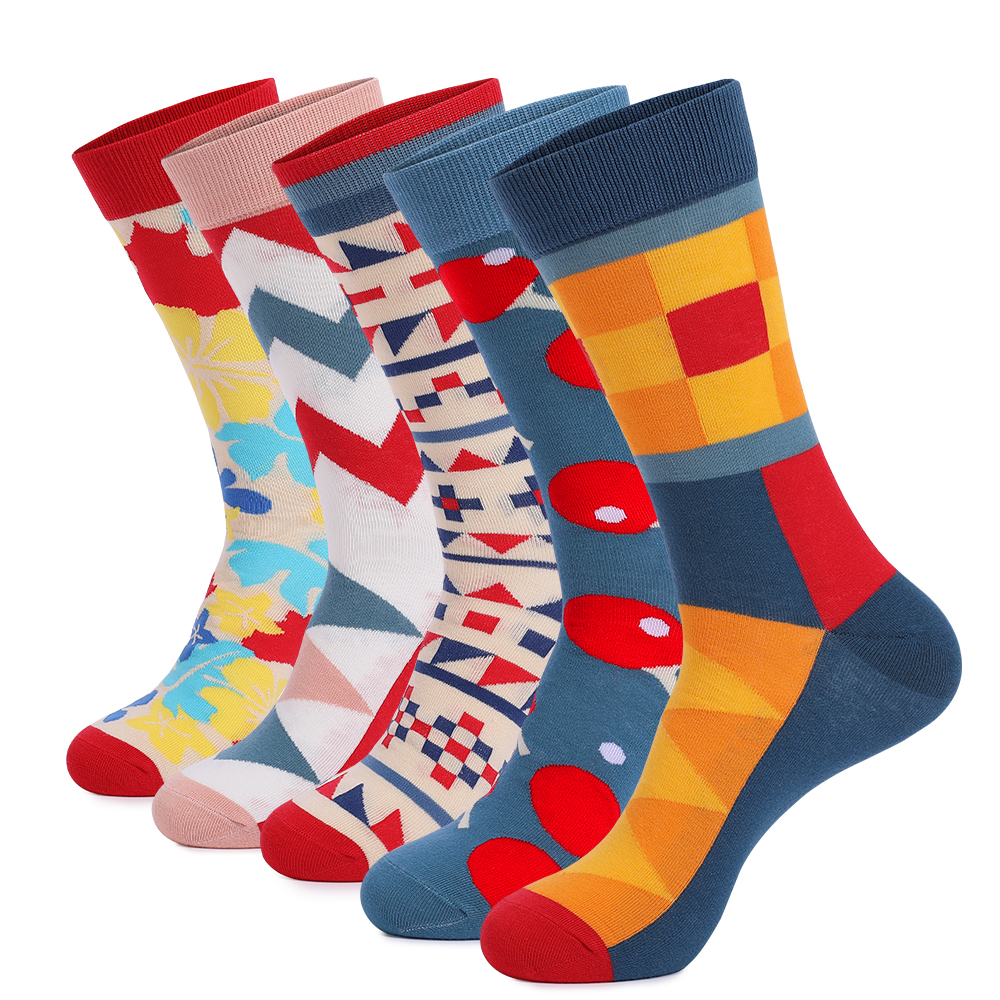 5Pairs Mens Fun Dress Socks, P - Cotton Crew Sock Pack reseña y precio