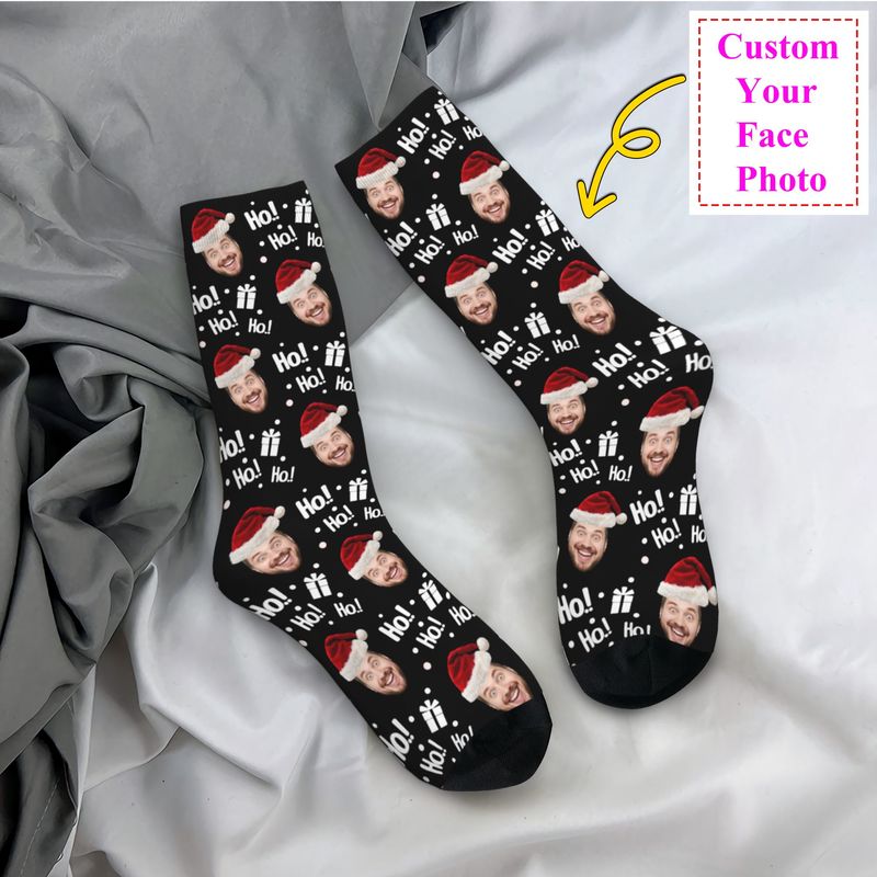 Christmas Face Photo Personali - Dress Sock Men reseña y precio