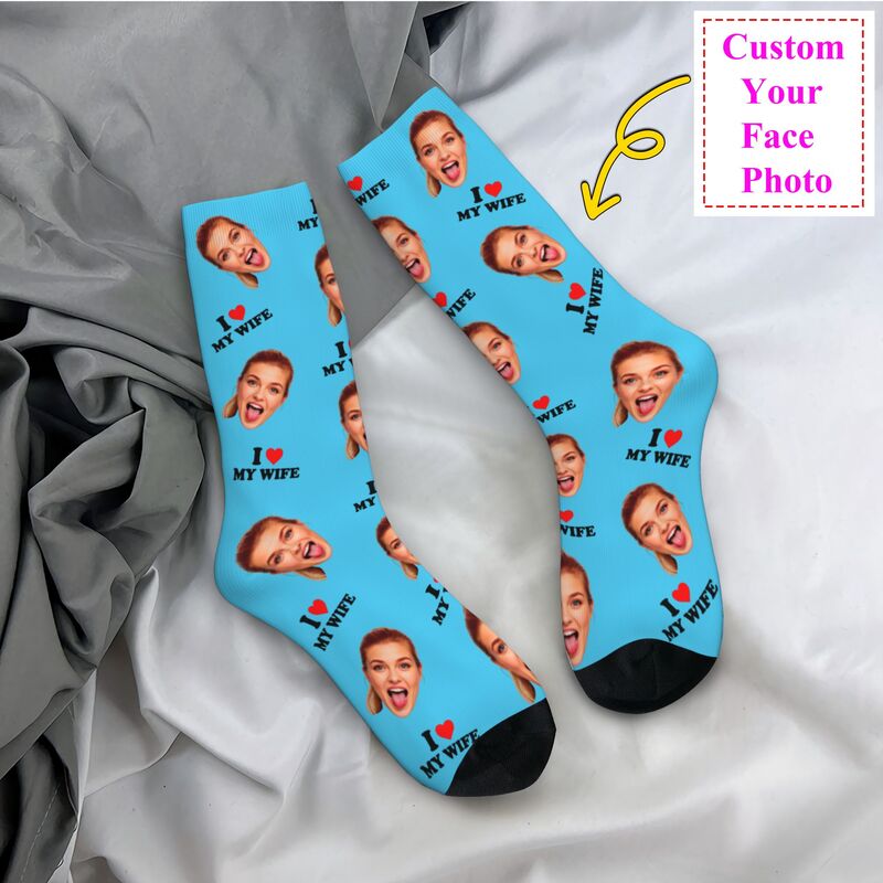 I Love My Wife Personalized Fa - Dress Sock Men reseña y precio