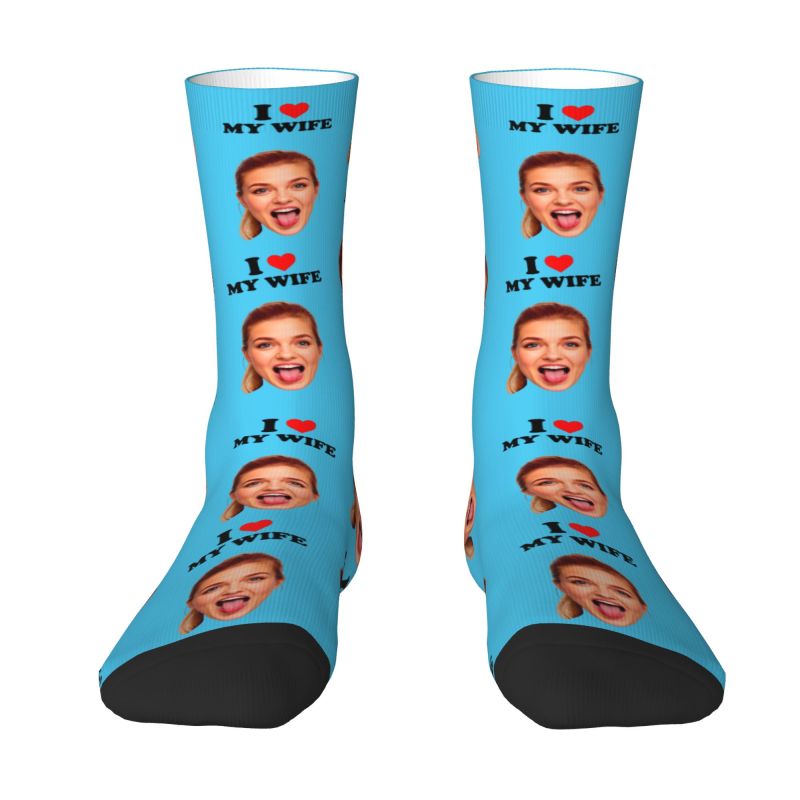 I Love My Wife Personalized Fa - Dress Sock Men reseña y precio