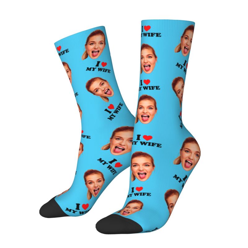 I Love My Wife Personalized Fa - Dress Sock Men reseña y precio