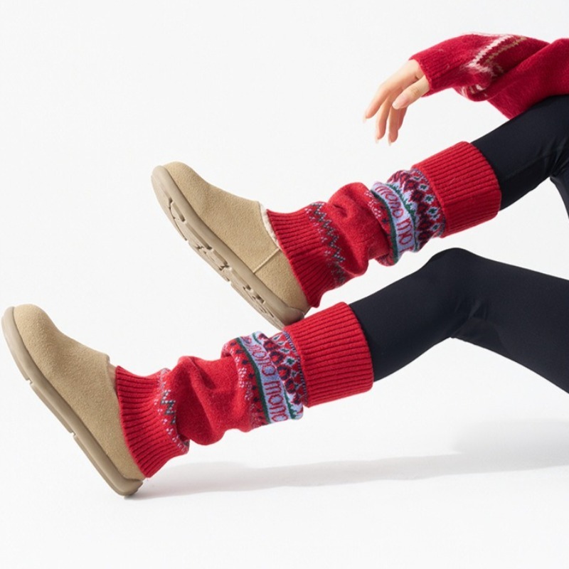 ​Fair Isle Knitted Leg Warmers - Boot Sock Slouchy reseña y precio