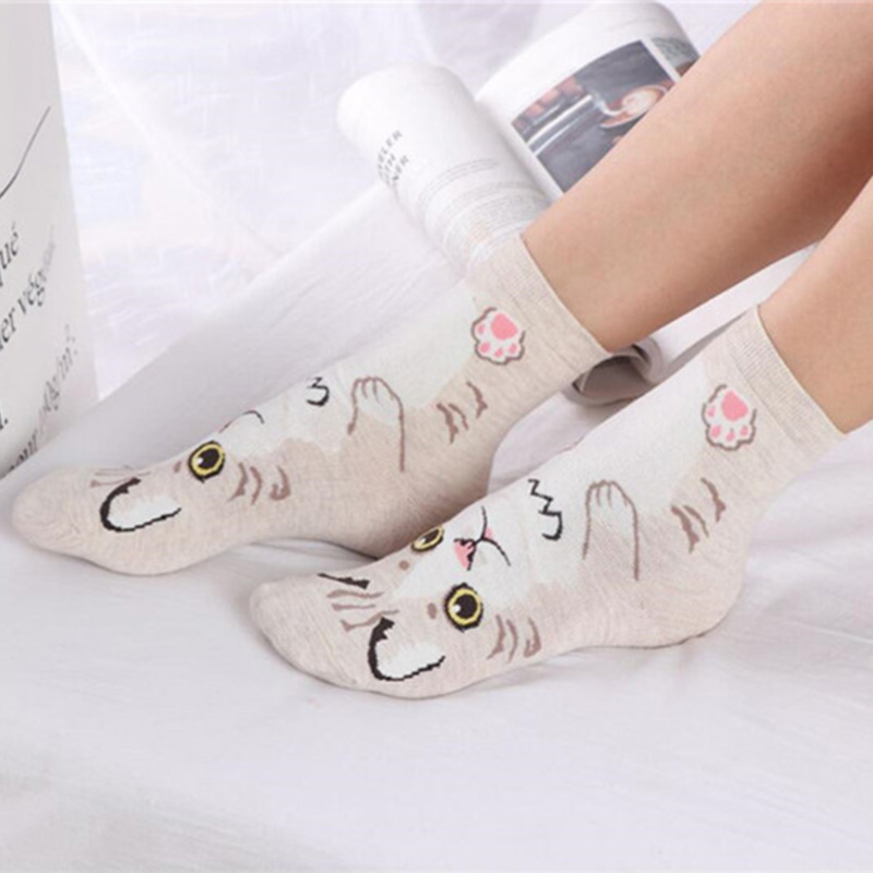 5 Pairs/pack Funny Cartoon Dog - Cotton Crew Sock Pack reseña y precio