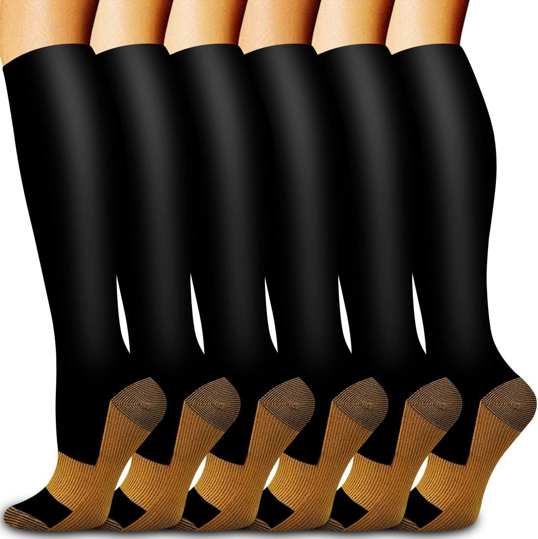 6 Pairs Solid Color Copper Com - Compression Sock Medical reseña y precio