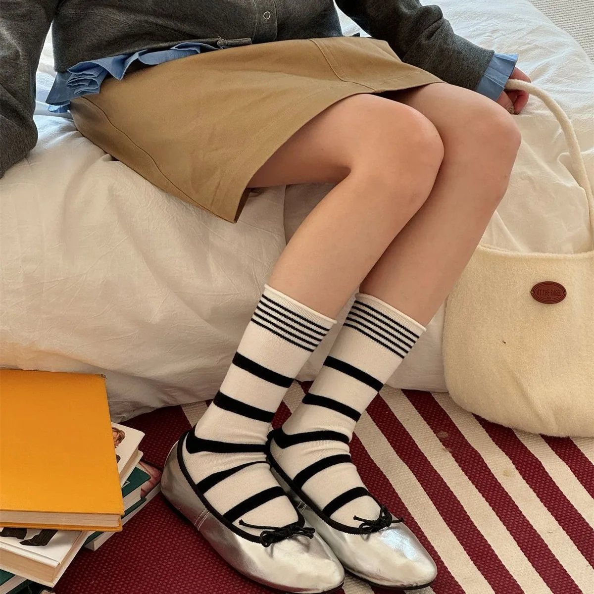 Korean Winter Striped Wool Sil - Silk Sock Bamboo reseña y precio