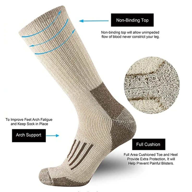 80% Wool Socks Thicken Warm Hi - Wool Hiking Sock reseña y precio