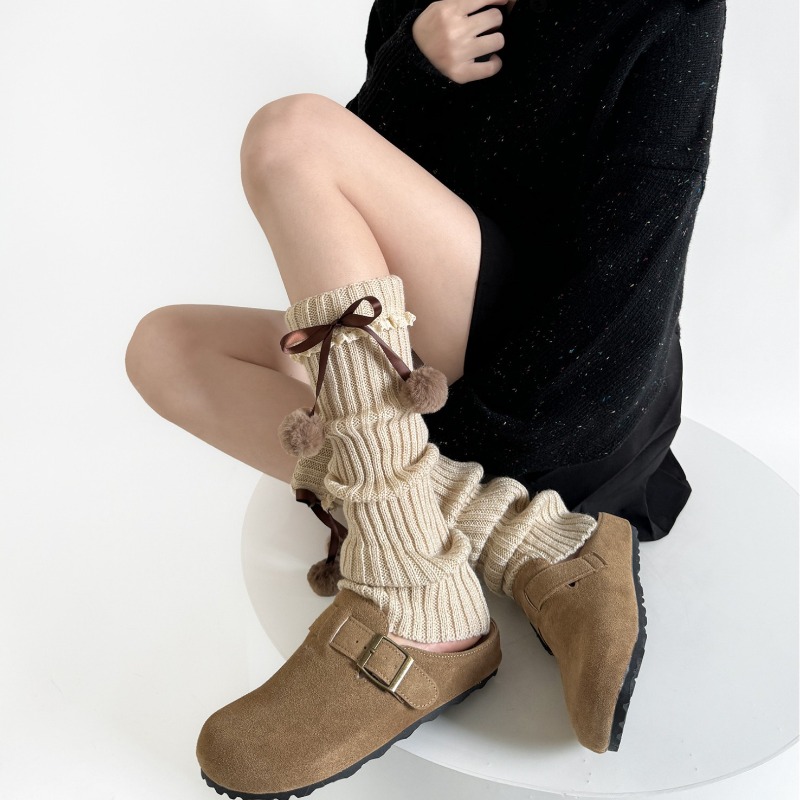 Camel Knit Leg Warmers with Fu - Boot Sock Slouchy reseña y precio