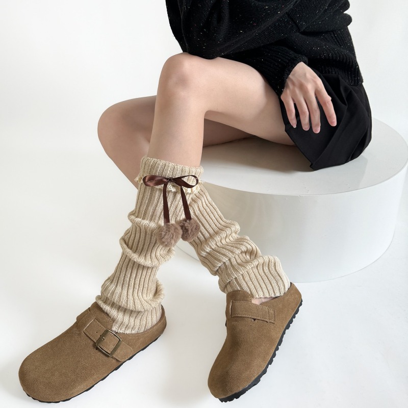 Camel Knit Leg Warmers with Fu - Boot Sock Slouchy reseña y precio