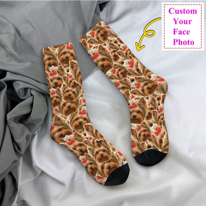 Cute Mens Personalized Dog Fac - Dress Sock Men reseña y precio